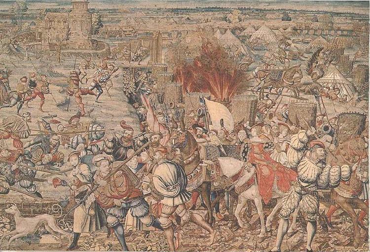 Bernard van orley The Battle of Pavia tapestry, oil painting image